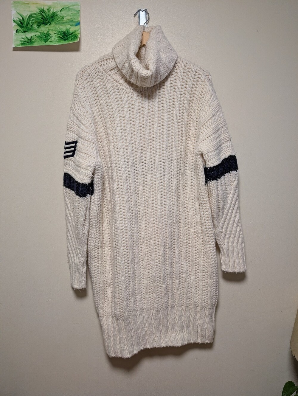GiGi Hadid x Tommy Hilfiger Cowl Neck Sweater Dress XL Alpaca Wool Cream
